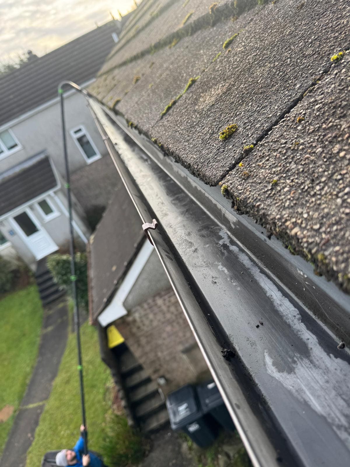 Clean gutter after professional clearing service