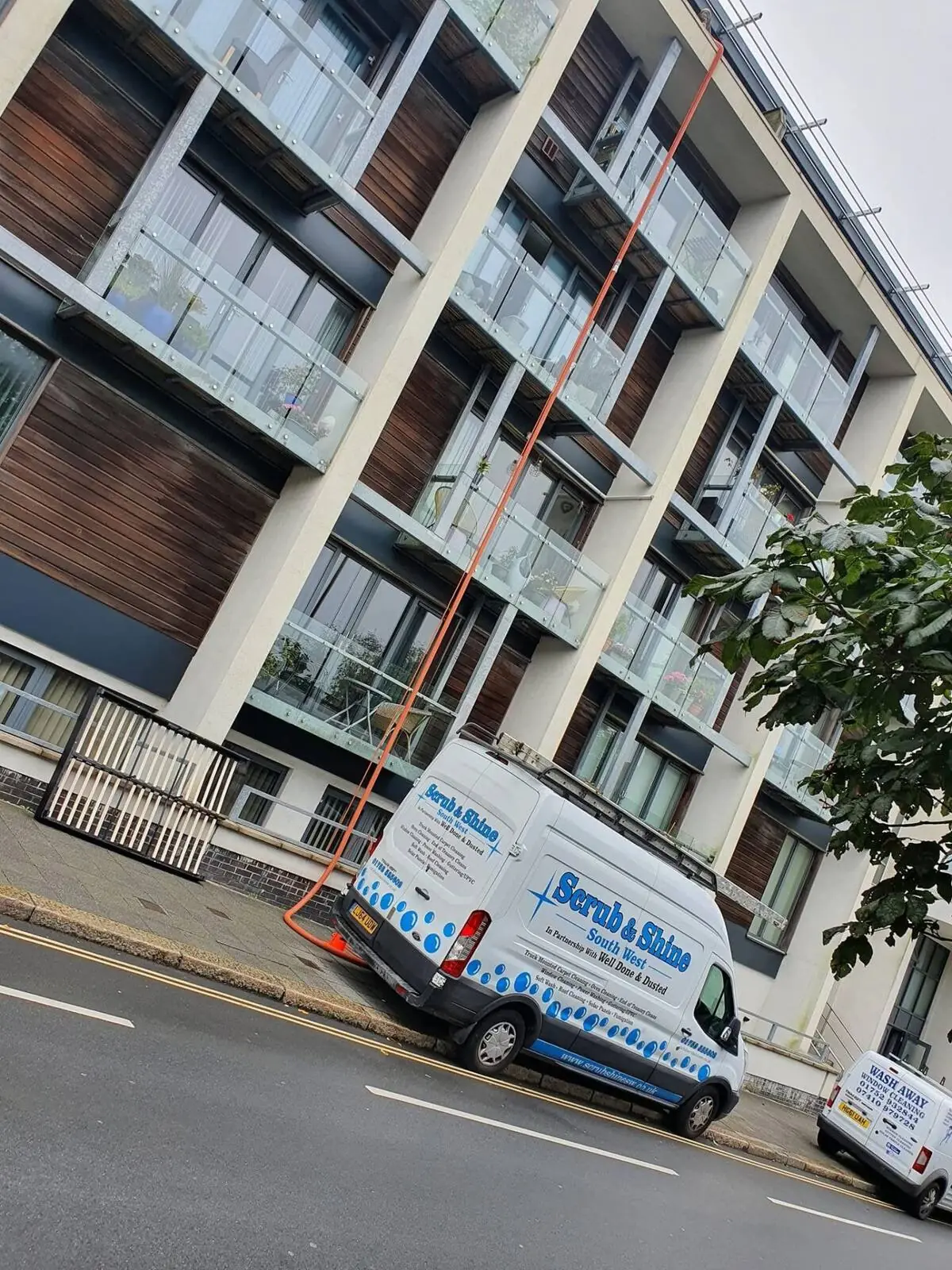 Scrub and Shine van with water-fed pole equipment